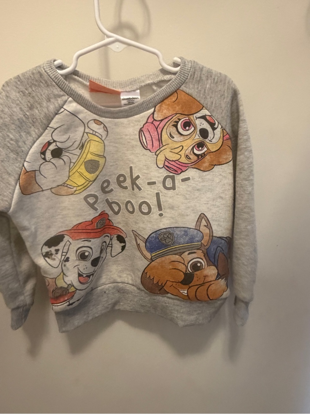 Nickelodeon Gray Crewneck Sweatshirt with Colorful Paw Patrol Characters